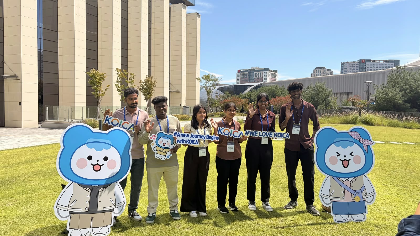 Six Indian KOICA NEXT Fellows at their orientation in South Korea before starting master's studies at Jungwon University